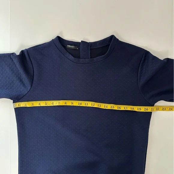 Womens Classic Navy Crewneck Sweater - Picture 3 of 10